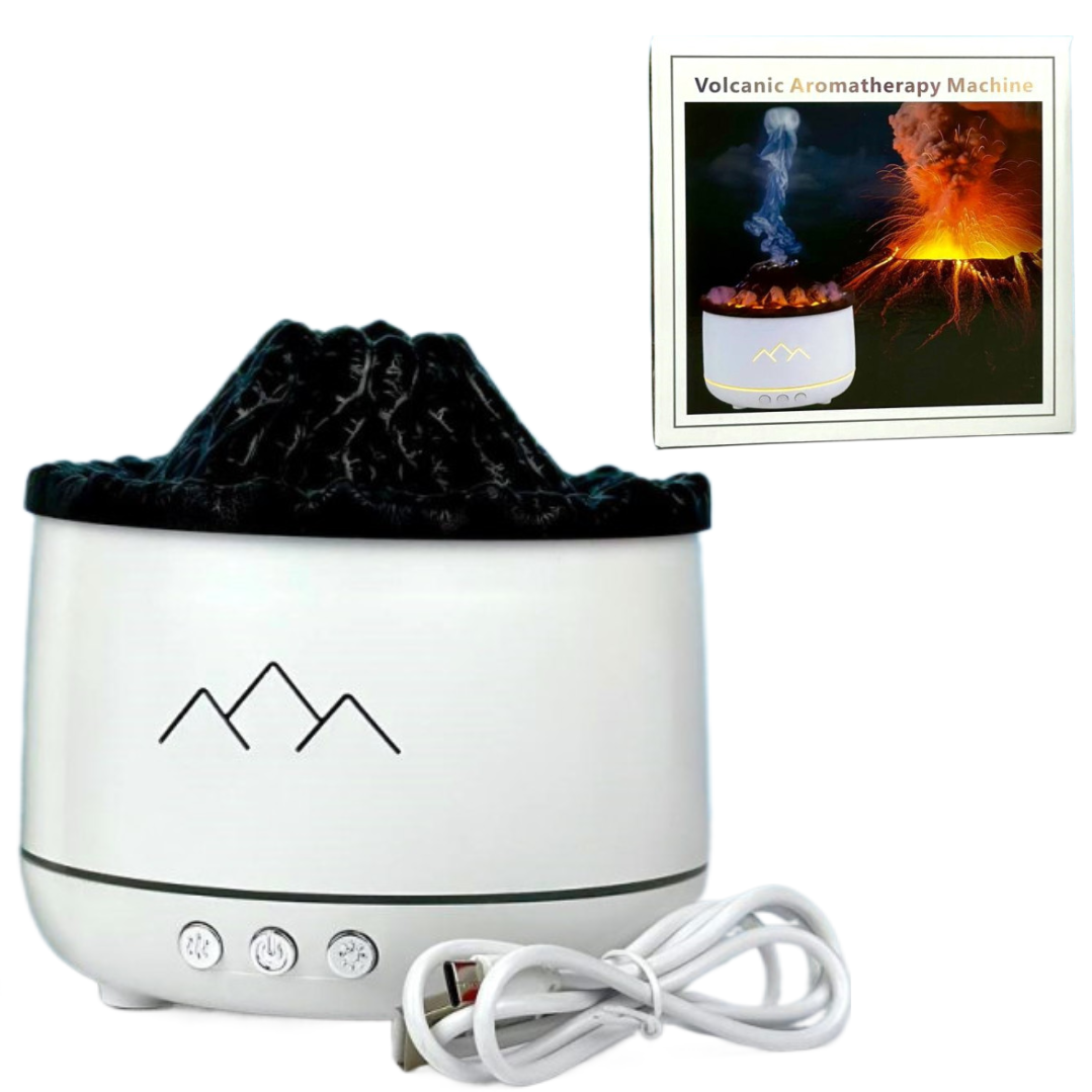 Umidificator Vulcan cu Efect Flacara si Difuzor Aromaterapie - Design Premium