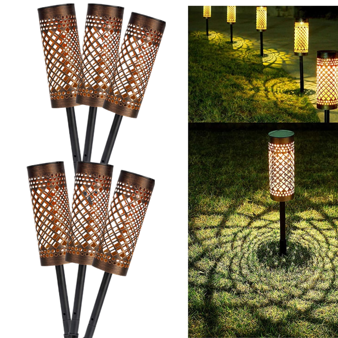 Set 6 Lampi Solare Decorative Exterior - Design Torta Retro, Metal Rezistent, IP65