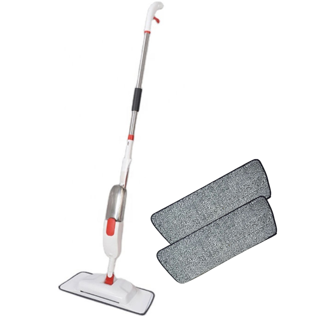 Set Mop Spray 2 in 1 cu Rezervor 400ml + Perie + 2 Rezerve Microfibra - Pulverizare 360°