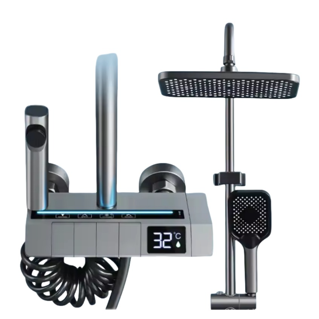 Set de Dus Smart cu Afisaj LED, Control Termostatic si 4 Moduri Pulverizare - Tehnologie Avansata