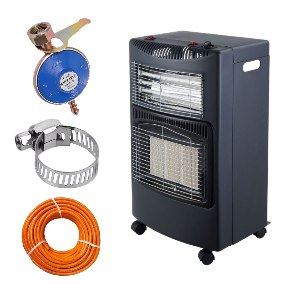 Soba Mobila pe Gaz GPL cu Accesorii Complete - 4200W, 3 Trepte Putere, Aprindere Piezo