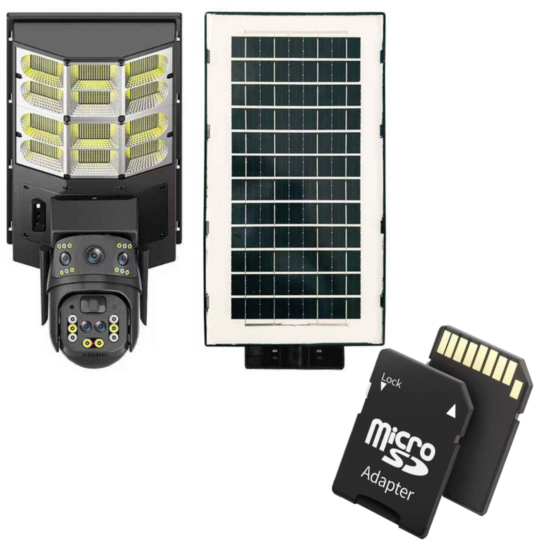 Camera Supraveghere Solara 4MP cu Card 32GB - PTZ Intelligent, LED Puternic, 4G, Interfon Vocal