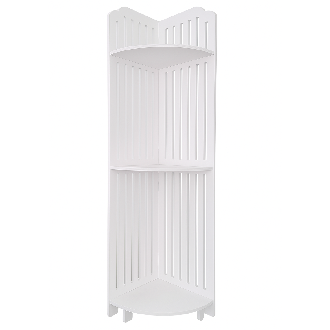 Raft Colt Alb 3 Etaje 80cm - Organizator Compact Rezistent la Umiditate pentru Baie si Bucatarie
