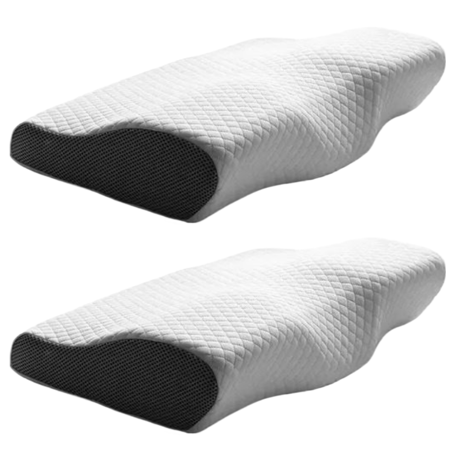 Set 1+1 Perna Ergonomica din Spuma cu Memorie - Design in Unda pentru Gat si Cap