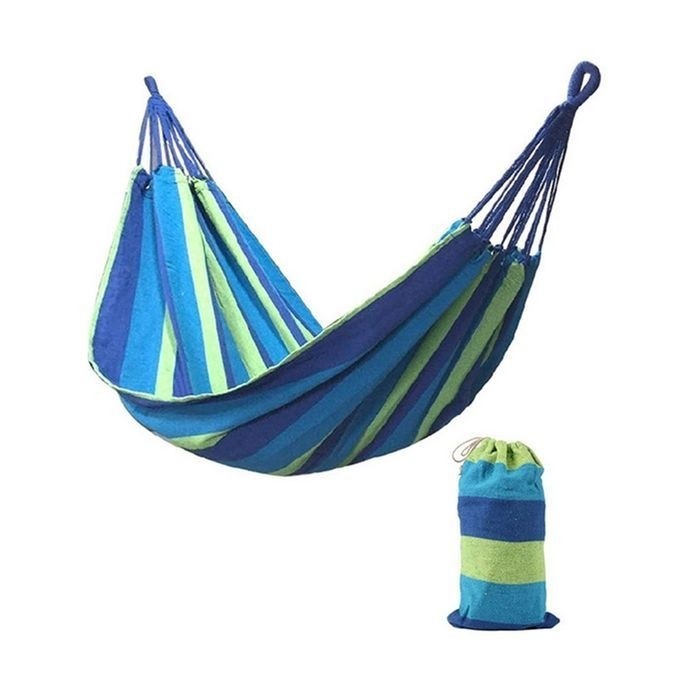 Hamac Bicolor Portabil pentru Camping si Gradina - Confort si Relaxare in Natura