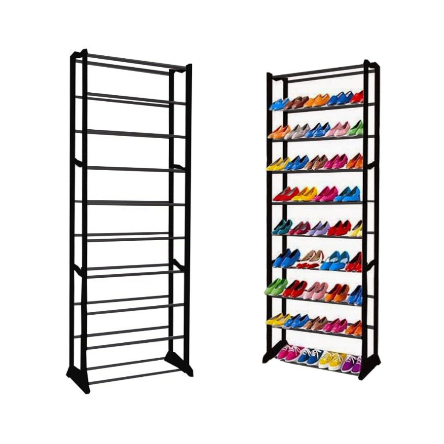 Suport incaltaminte inalt pentru 30 perechi - Organizator pantofi compact si reglabil