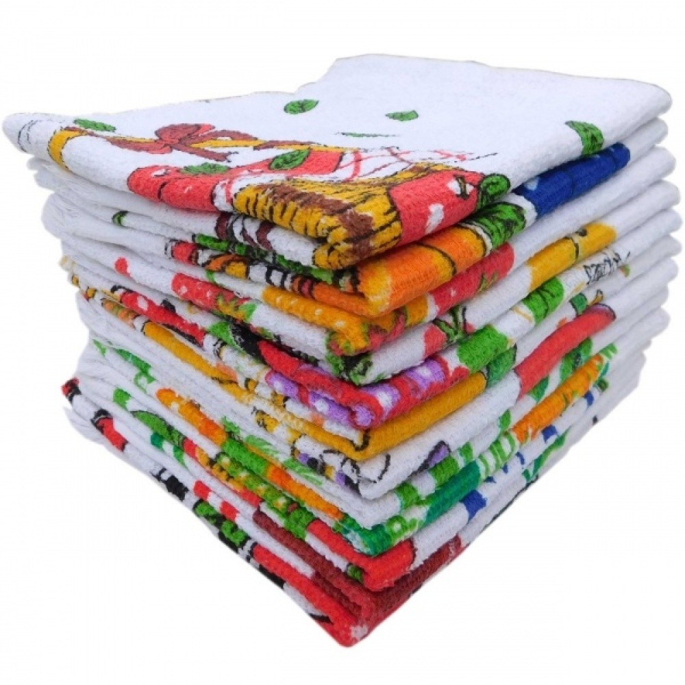 Set 12 prosoape de bucatarie, model fructe 