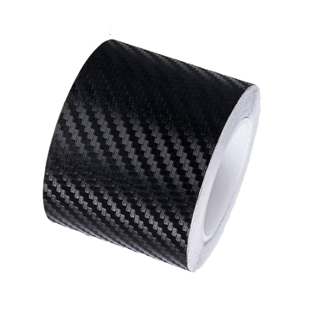 Folie Adeziva Carbon 3D Auto - Rola 5cm x 5m, Negru Mat Premium