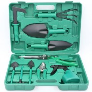 Set Profesional Accesorii Pentru Gradinarit, 10 piese si Cutie Depozitare