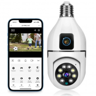 Camera de Supraveghere Inteligenta cu Bec E27, Rotatie 360°, Viziune Nocturna Color si Audio Bidirectional