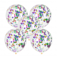 Set 5 Baloane Transparente cu Confetti Colorat - Decoratiuni Premium pentru Petreceri