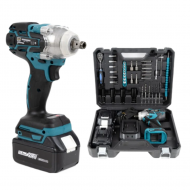 Cheie de Impact Masina de Insurubat 550Nm, 43 accesorii, 2 acumulatori 48V, valiza de transport inclusa