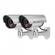 Set 2 Camere de Supraveghere False cu LED Rosu - Protectie Eficienta pentru Casa si Afacerea Ta