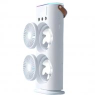 Ventilator de Birou Compact cu Umidificare si Telecomanda - Design Dublu si Racire Eficienta