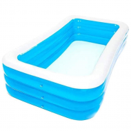 Piscina Gonflabila Albastra cu 3 Inele, Ideala pentru Distractie in Aer Liber 210 cm