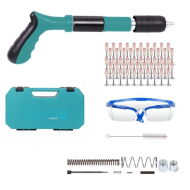 Pistol Pneumatic Fixare Cuie Profesional - Kit Complet cu 50 Nituri si Accesorii - Calibru 7.3cm