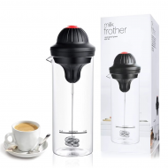Aparat Electric pentru Spumarea Laptelui 450ml, cu Pahar din Sticla Rezistenta la Caldura, Spuma Densa si Uniforma, Ideal pentru Cappuccino, Latte si Cafea