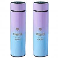 Pachet 1+1 Termos Digital 500ml din Otel Inoxidabil cu Afisaj LED Temperatura - Izolare Termica 12-14 Ore