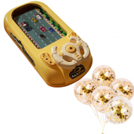 Pachet 2in1 Volan Interactiv cu Pista si Masinute pentru Copii 3+ Ani + Set 5 Baloane cu Confetti Aurii pentru Petreceri	