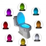 Lampa LED pentru toaleta cu senzor de miscare, 8 culori, rezistenta la apa