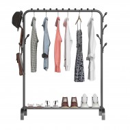 Suport Metalic pentru Umerase cu Cuier Lateral - Organizare Perfecta pentru Haine si Accesorii