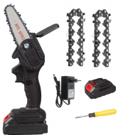 Mini Drujba cu Acumulator 4 inch - Set Complet cu 2 Lanturi, Portabila si Fara Fir