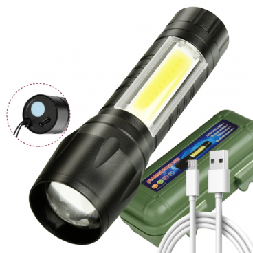 Lanterna Tactica LED cu Zoom si Rezistenta la Apa - 3 Moduri de Iluminare Profesionala