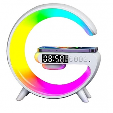 Statie Incarcare Wireless 3-in-1 cu Lampa RGB, Boxa Bluetooth si Control Prin Aplicatie - 15W