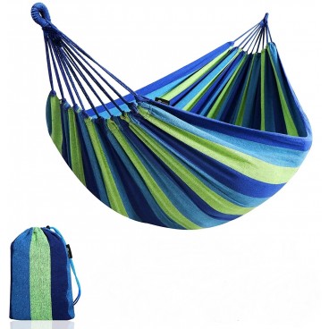 Hamac din Bumbac Premium 190x150cm - Bicolor, Rezistent si Portabil 