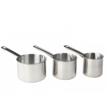 Set 3 Ibrice din Otel Inoxidabil 450ml, 650ml, 900ml - Manere Ergonomice, Compatibile Toate Plitele