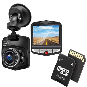 Pachet Camera Auto Full HD 1080P cu Card 32GB - Inregistrare Ciclica si Detectie Miscare