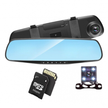 Oglinda Monitor Dual Camera 4.3 inch Full HD + Card Memorie 32GB - Sistem Parcare Inteligent
