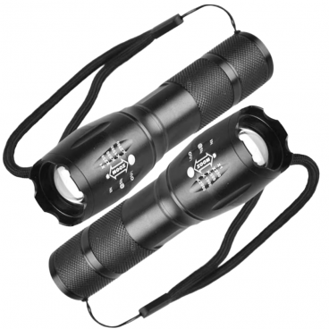 Pachet 1+1 Lanterna Tactica LED cu Zoom si Rezistenta la Apa - 3 Moduri de Iluminare Profesionala